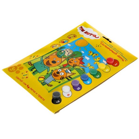 Набор д/дет тв-ва, Три Кота роспись холста по номерам, 17х23 см, Мульти Арт