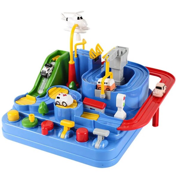 Интерактивный трек Спасатели города, игровой набор развивающий трасса с машинками, 23*23*10 см