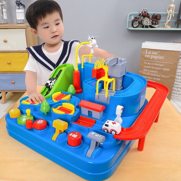 Интерактивный трек Спасатели города, игровой набор развивающий трасса с машинками, 23*23*10 см