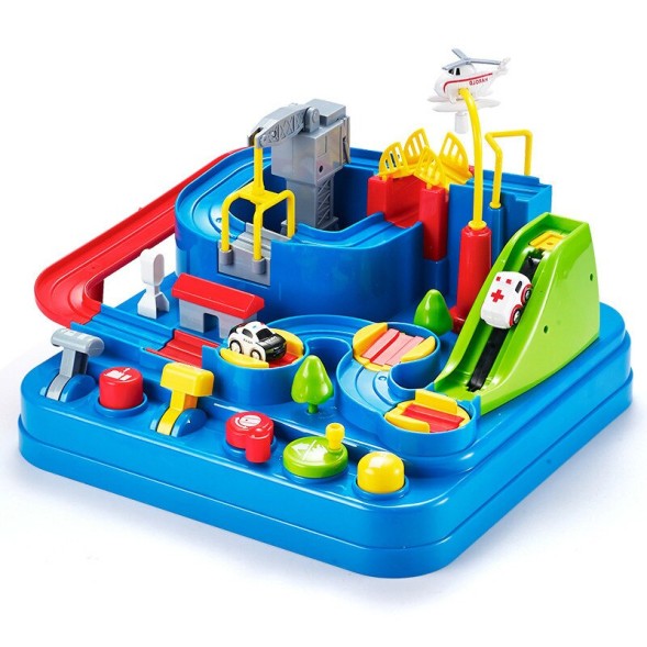 Интерактивный трек Спасатели города, игровой набор развивающий трасса с машинками, 23*23*10 см