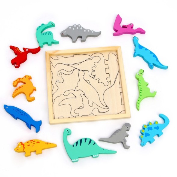 Детский развивающий пазл в рамке «Динозавры» 16,6 × 16,6 × 1,2 см