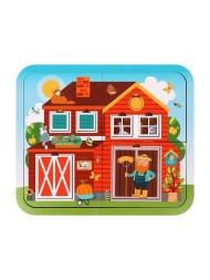 Игрушка развивающая: пазл Кто живет на ферме многослойный, Mapacha