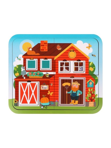 Игрушка развивающая: пазл Кто живет на ферме многослойный, Mapacha