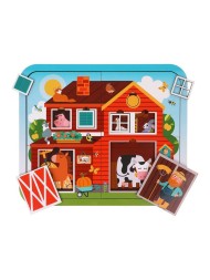 Игрушка развивающая: пазл Кто живет на ферме многослойный, Mapacha