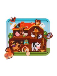 Игрушка развивающая: пазл Кто живет на ферме многослойный, Mapacha