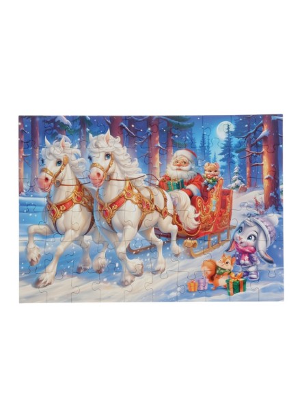 Пазл «Новогодняя упряжка», 60 деталей