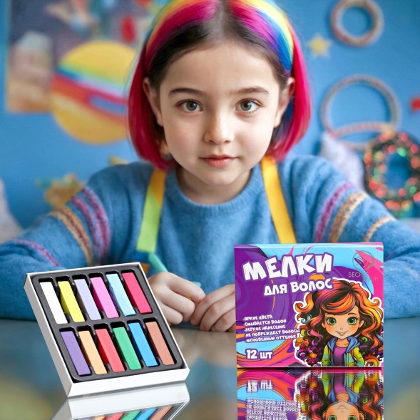 Мелки для волос, 12 шт., Secret Beauty