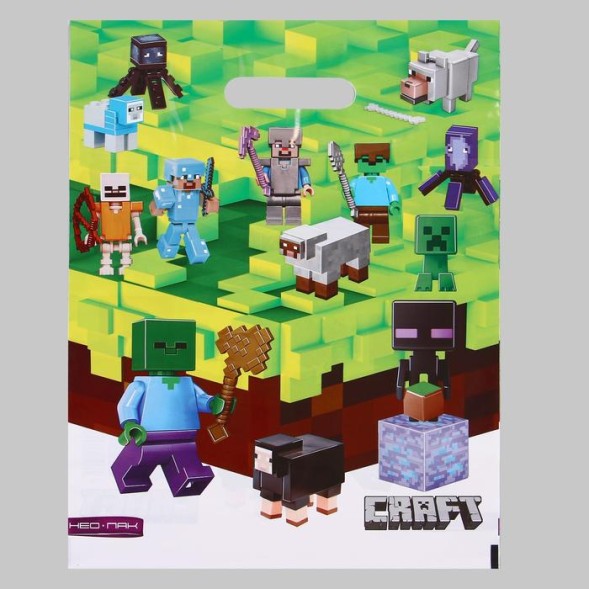 Пакет «МайнКрафт», полиэтиленовый с вырубной ручкой, 60 мкм 30×40 см