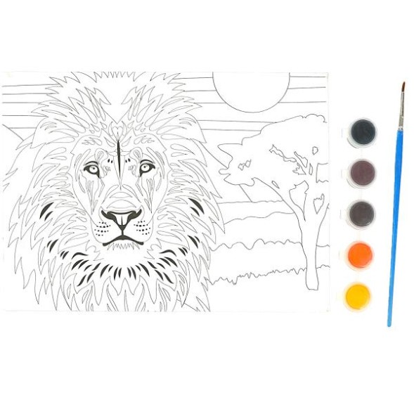 Набор д/дет тв-ва холст для росписи Лев 15*20 см , Мульти Арт