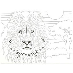 Набор д/дет тв-ва холст для росписи Лев 15*20 см , Мульти Арт