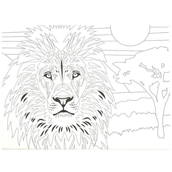Набор д/дет тв-ва холст для росписи Лев 15*20 см , Мульти Арт