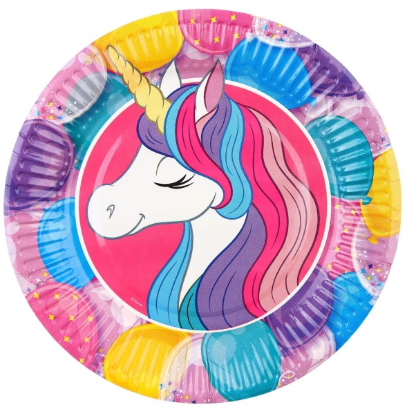 Набор бумажной посуды, на 6 персон &quot;С Днем Рождения&quot;, Минни Маус и Единорог