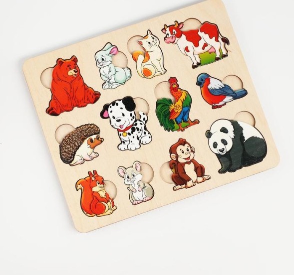 Развивающая доска «Кто что ест» дерево