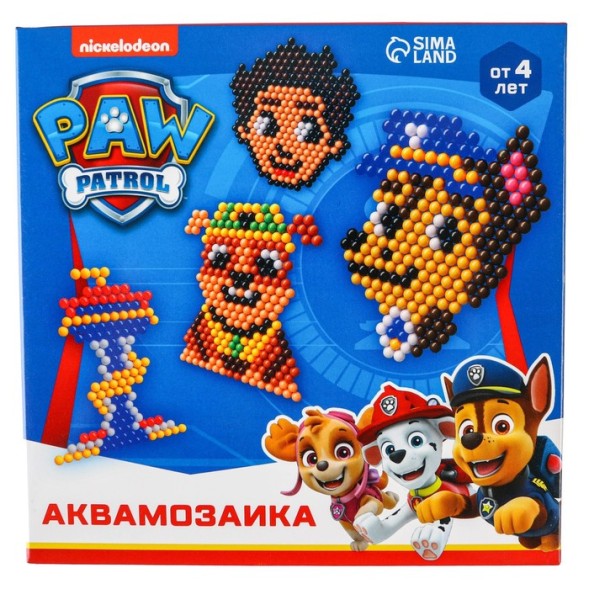 Аквамозаика «Команда» Щенячий Патруль, 4 фигурки