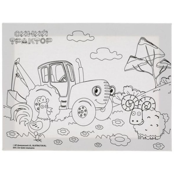Набор д/дет тв-ва СИНИЙ ТРАКТОР холст для росписи 15*20 , Мульти Арт