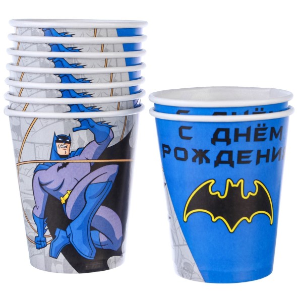 Набор бумажной посуды, на 6 персон &quot;С Днем Рождения&quot;, Супергерои