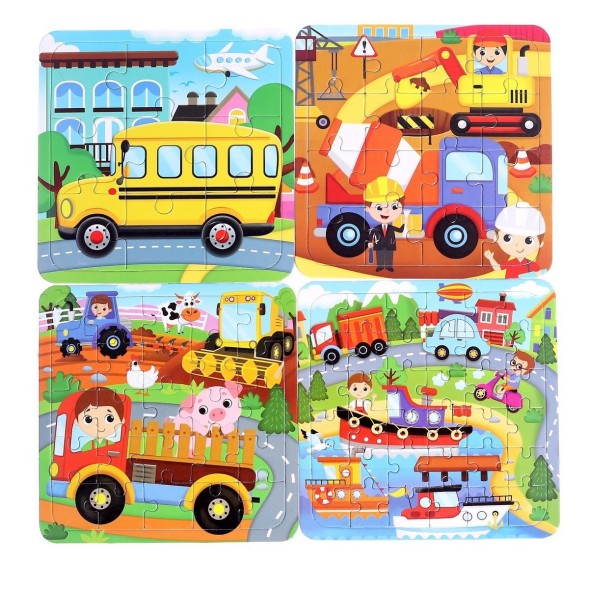 Пазл 4 в 1 «Транспорт»