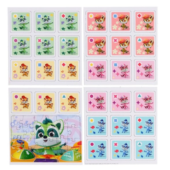 Подарочный набор 6 в 1 «Енотки»: лото, домино, мемо, 2 пазла 25 элементов, мозаика