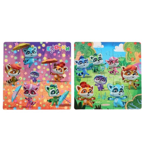 Подарочный набор 6 в 1 «Енотки»: лото, домино, мемо, 2 пазла 25 элементов, мозаика