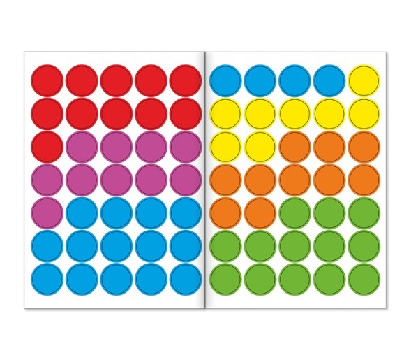 Наклейки кружочки «Цвета», 16 стр.