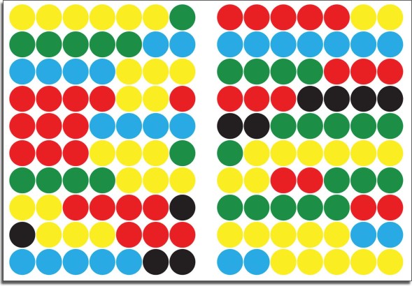 Наклей правильно! (Кружочки), книга с многоразовыми наклейками