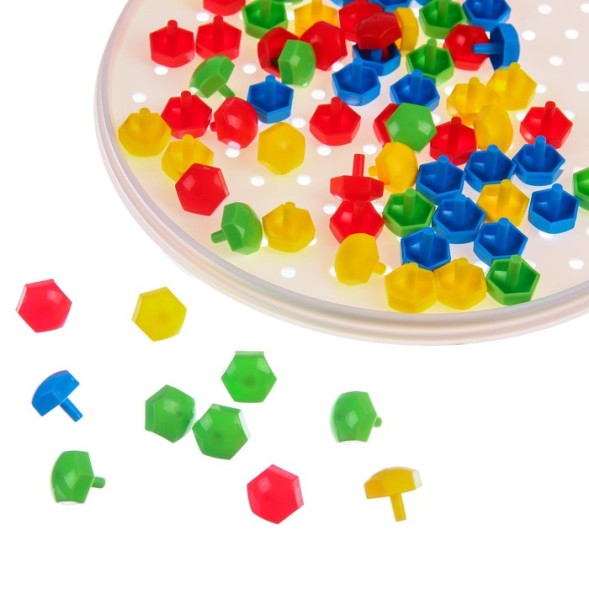 Мозаика круглая “Маша и Медведь”, 80 фишек, 4 цвета