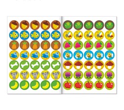 Наклейки кружочки «Кто что ест?», 16 стр.