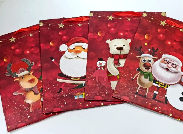 Пакет новогодний в ассортименте, высота 32 см