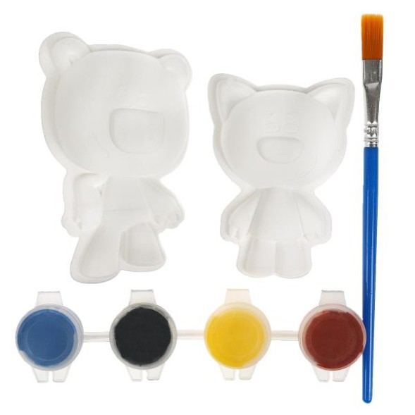 Набор д/дет тв-ва Ми-ми-мишки барельеф для росписи,Лисичка и Кеша, Мульти Арт