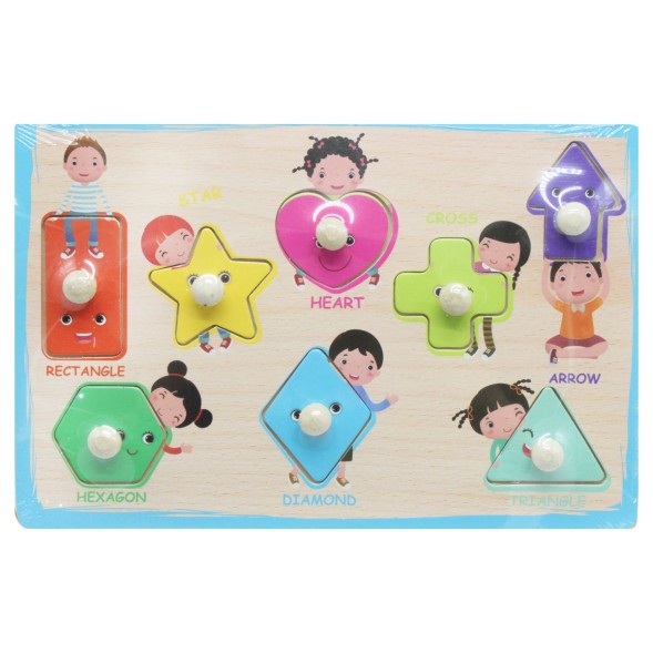 Деревянная рамка-вкладыш Геометрические фигуры