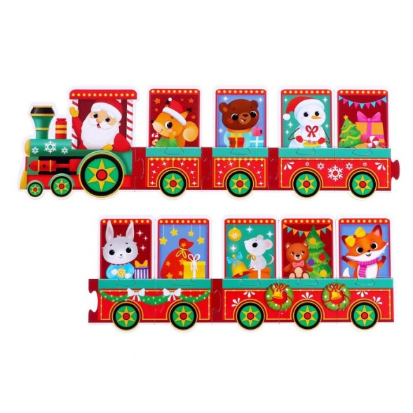 Фигурный пазл «Новогодний экспресс», 19 деталей