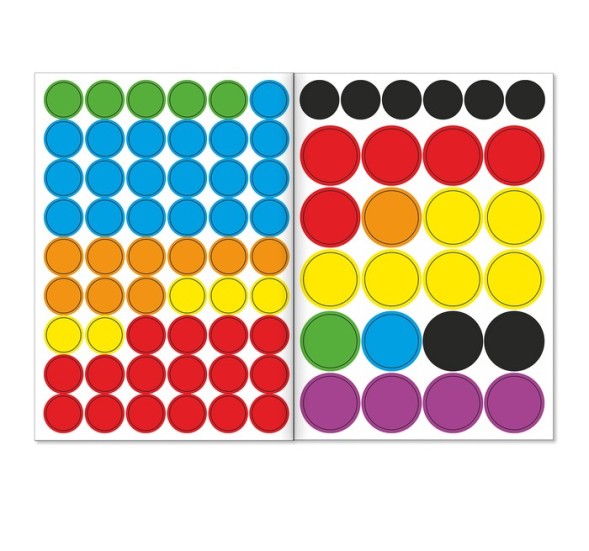 Наклейки кружочки «Большой и маленький», 16 стр.