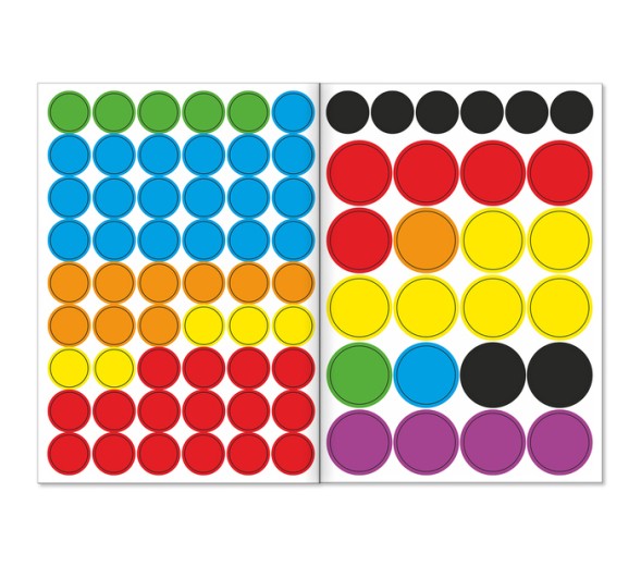Наклейки кружочки «Большой и маленький», 16 стр.