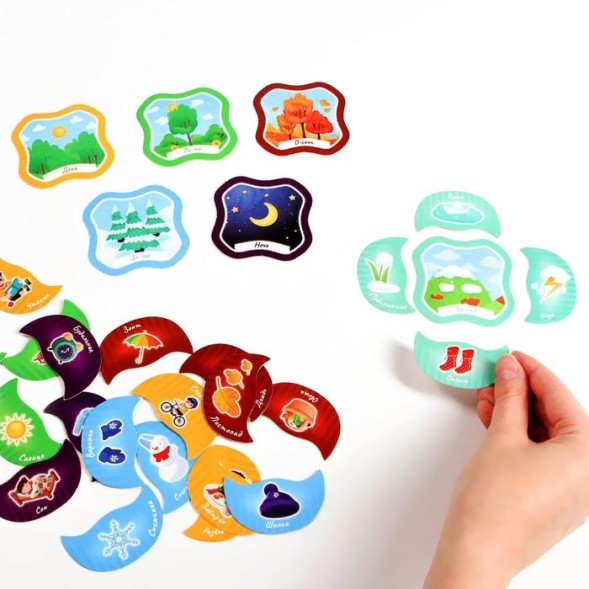 Развивающая игра «Логические цепочки. Времена года и время суток», 3+