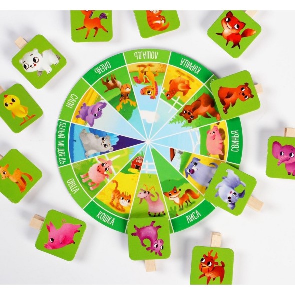 Развивающая игра «Мамы и малыши» с прищепками