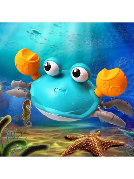 Интерактивная игрушка Забавный краб Зеленый на веревочке, плавает и ходит