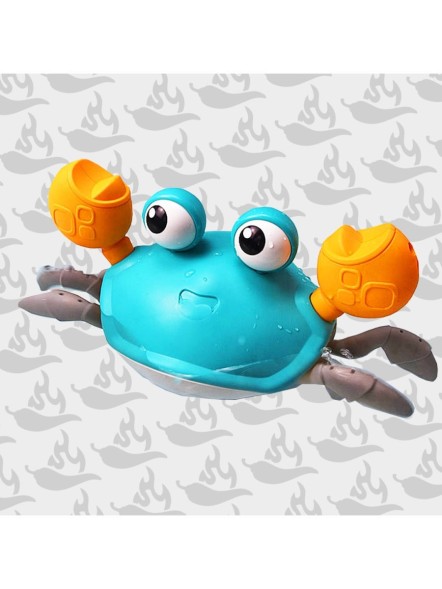 Интерактивная игрушка Забавный краб Зеленый на веревочке, плавает и ходит