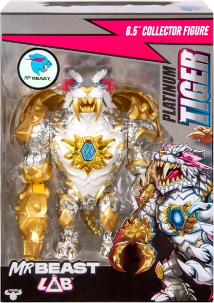 Коллекционная фигурка тигра MrBeast Lab Apex Beast, высота 6,25 дюйма, с невероятной детализацией, премиум-упаковкой, 13 точками артикуляции - стили могут отличаться