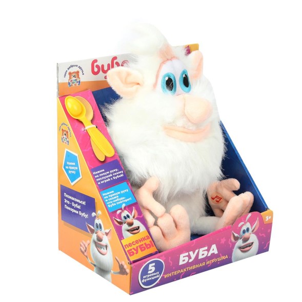 Игрушка мягкая БУБА интерактивный, сказка, озвучка и кормление, 27см