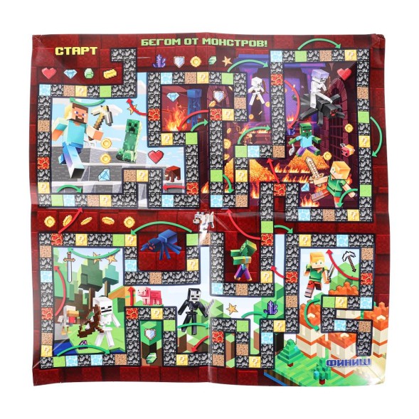 По мотивам Minecraft. Настольная игра-ходилка Умные игры