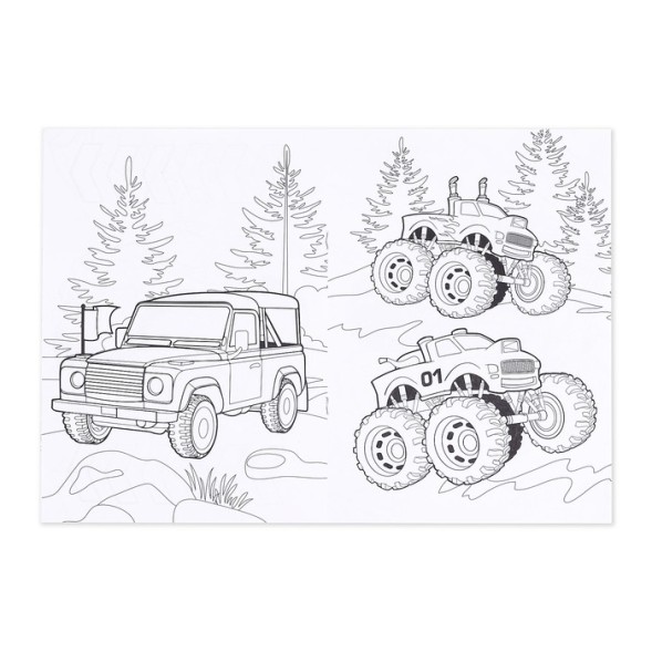 Раскраска для мальчиков «На виражах», 16 стр., формат А4