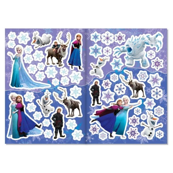 Многоразовые наклейки «Эльза и Олаф», А4, 60 наклеек + маркер, Холодное сердце