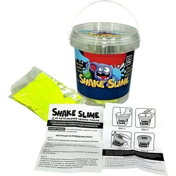 Набор для опытов Shake Slime Master IQ2, желтый