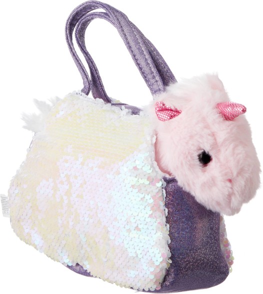 Мягкая игрушка Fluffy Family Единорог в сумочке с пайетками, 18 см