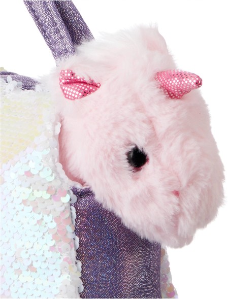 Мягкая игрушка Fluffy Family Единорог в сумочке с пайетками, 18 см
