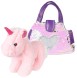 Мягкая игрушка Fluffy Family Единорог в сумочке с пайетками, 18 см