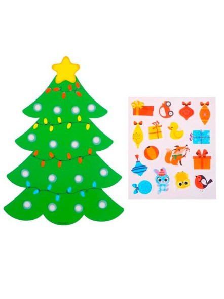 Игра на липучках «Новогодняя ёлочка», наряжаем ёлочку, сортируем игрушки