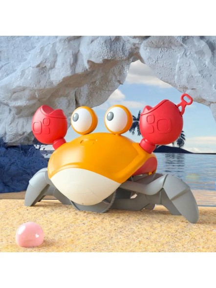 Интерактивная игрушка Забавный краб Оранжевый на веревочке, плавает и ходит