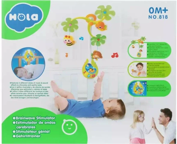 Мобиль музыкальный Милые друзья, 5 игрушек. Hola