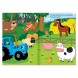Наклейки-половинки «Весёлые зверята», Синий трактор